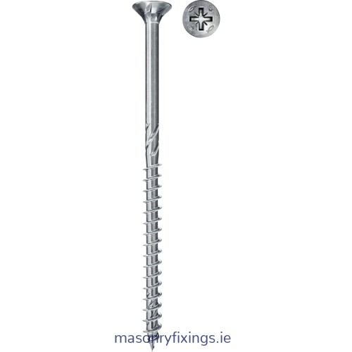 FPFII-CZP 5.0mm x 120mm Fischer Screw Silver Zinc Part Thread Pozi  BOX 100
